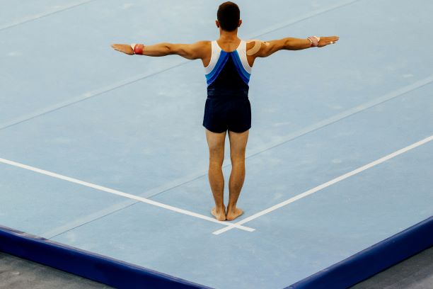 Gymnast on the floor